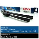 Bosch Scheibenwischer Mitsubishi Lancer [Type: CA/CB/CD], 12/1991 bis 12/1996, AeroFit Flachbalken-Scheibenwischer, Set: vorne