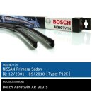 Bosch Scheibenwischer Nissan Primera Sedan [Type: P12E], 12/2001 bis 09/2010, AeroTwin Flachbalken-Scheibenwischer, Set: vorne