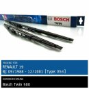 Bosch Scheibenwischer Renault 19 [Type: X53], 09/1988 bis 12/2001, Twin Bügel-Scheibenwischer, Set: vorne