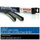 Bosch Scheibenwischer Subaru Legacy Sedan  [Type: BD/BG], 01/1994 bis 03/1999, AeroTwin Flachbalken-Scheibenwischer, Set: vorne