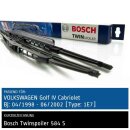 Bosch Scheibenwischer VW Volkswagen Golf IV Cabriolet [Type: 1E7], 04/1998 bis 06/2002, Twin Bügel-Scheibenwischer mit Spoiler, Set: vorne