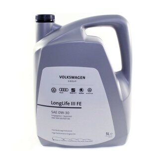 Original VAG Motoröl,  Longlife III FE, 0W-30, 5l Motoröl, VW 504 00, VW 507 00