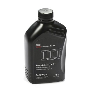 Original Audi Motoröl, Longlife III FE, 0W-30, 1L Motoröl, VW 504 00, VW 507 00