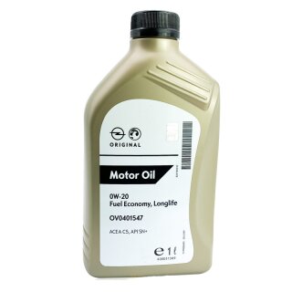 Original Opel Motoröl, 0W-20, 1l-Motoröl, Freigabe: Opel OV0401547