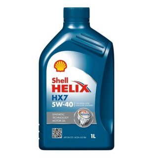 Shell Motoröl 5W40 Helix HX7, Freigabe: MB 229.3, VW 505 00, VW 502 00, 1l-Flasche