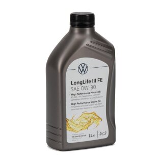 Original VW Motoröl, Longlife III FE, 0W-30, 1l Motoröl, VW 504 00, VW 507,00