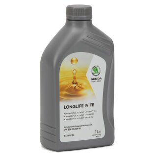 Original Skoda Motoröl, Longlife IV FE, 0W-20, 1l Motoröl, VW 508 00,509 00