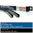 Bosch Scheibenwischer Alfa Romeo Mito [Type: 955], 05/2008 bis heute, AeroTwin Flachbalken-Scheibenwischer, Set: vorne