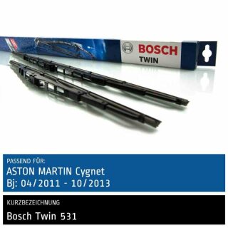 Bosch Scheibenwischer Aston Martin Cygnet, 04/2011 bis 10/2013, Twin Bügel-Scheibenwischer, Set: vorne