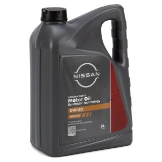 Original Nissan Motoröl, Synthetic Technology, SN/GF-5, 0W-20, 5l Motoröl