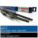 Bosch Scheibenwischer BMW Z4 [E89], 04/2009 bis 08/2016, Twin Bügel-Scheibenwischer mit Spoiler, Set: vorne