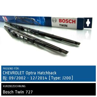 Bosch Scheibenwischer Chevrolet Optra Hatchback [Type: J200], 09/2002 bis 12/2014, Twin Bügel-Scheibenwischer, Set: vorne