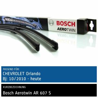 Bosch Scheibenwischer Chevrolet Orlando, 10/2010 bis heute, AeroTwin Flachbalken-Scheibenwischer, Set: vorne