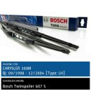 Bosch Scheibenwischer Chrysler 300M [Type: LH], 09/1998 bis 12/2004, Twin Bügel-Scheibenwischer mit Spoiler, Set: vorne