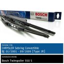 Bosch Scheibenwischer Chrysler Sebring Convertible [Type: JR], 01/2001 bis 09/2009, Twin Bügel-Scheibenwischer mit Spoiler, Set: vorne