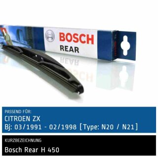 Bosch Scheibenwischer Citroen ZX [Type: N20/N21], 03/1991 bis 02/1998, Heck-Scheibenwischer, hinten
