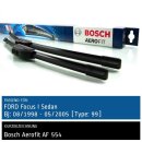 Bosch Scheibenwischer Ford Focus I Sedan [Type: 99], 08/1998 bis 05/2005, AeroFit Flachbalken-Scheibenwischer, Set: vorne