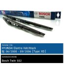 Bosch Scheibenwischer Hyundai Elantra Hatchback [Type: XD], 06/2000 bis 09/2006, Twin Bügel-Scheibenwischer, Set: vorne