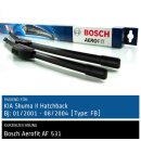 Bosch Scheibenwischer Kia Shuma II Hatchback  [Type: FB], 01/2001 bis 08/2004, AeroFit Flachbalken-Scheibenwischer, Set: vorne